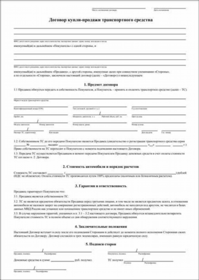 Договор купли продажи акций - бланк 2025